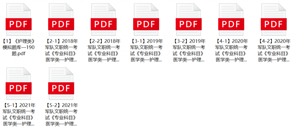 图片[1]-2024年军队文职人员招考《护理学》历年试题+模拟题库-公考题库