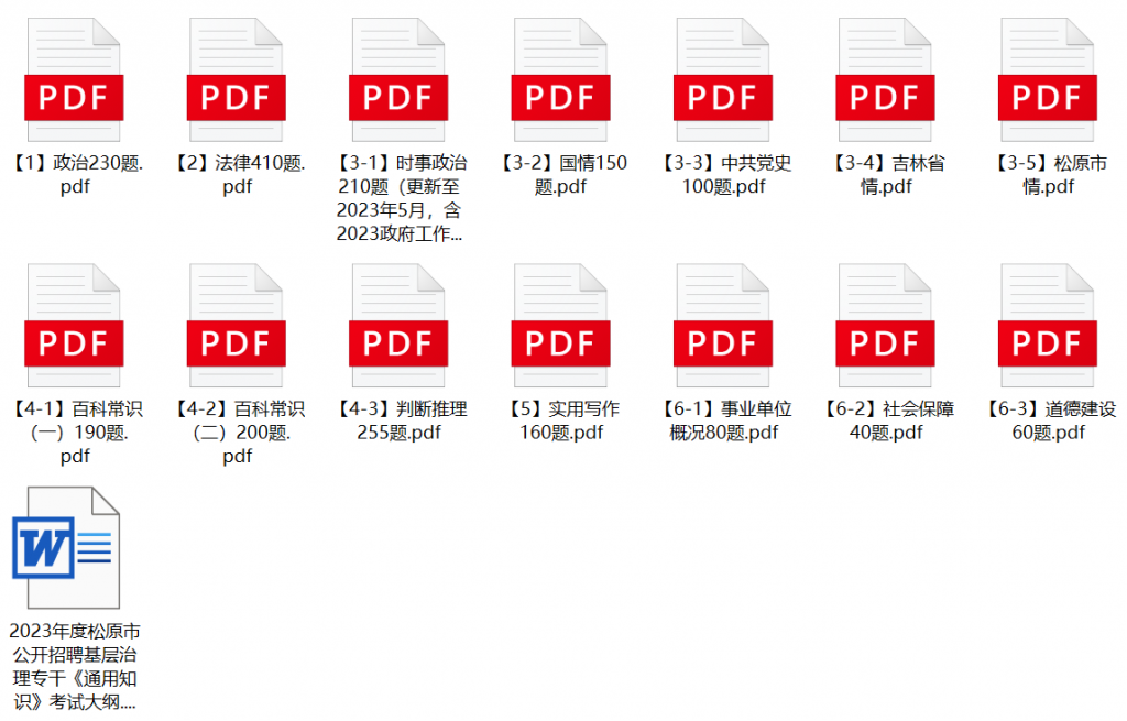 图片[1]-2023年松原市基层治理专干招聘笔试题库-公考题库
